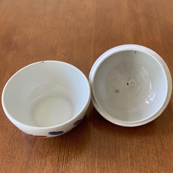 Vintage sunburst small ceramic bowl with lid - Picture 2 of 9